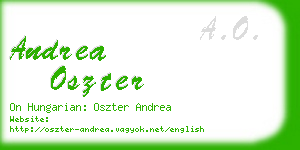 andrea oszter business card